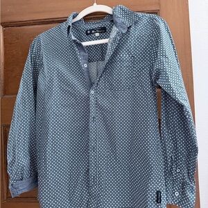 Ben Sherman Teen Boy Blue Geometric Button Down Shirt